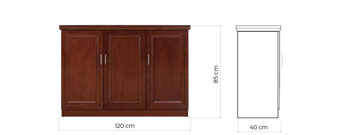 mobile basso per ufficio tre ante legno stile classico elegante PRESTICE C635B