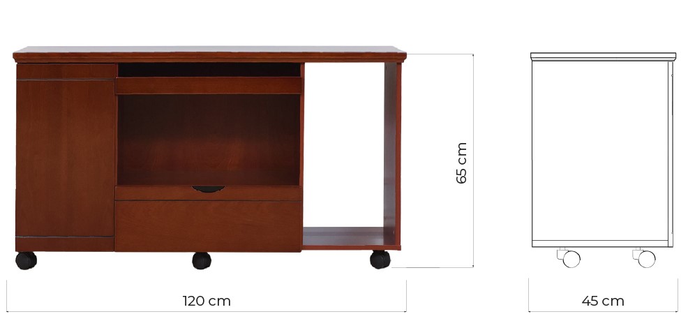 mobiletto sotto scrivania legno misure