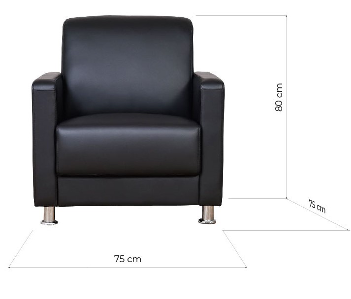 poltrona per sala attesa ufficio nera
