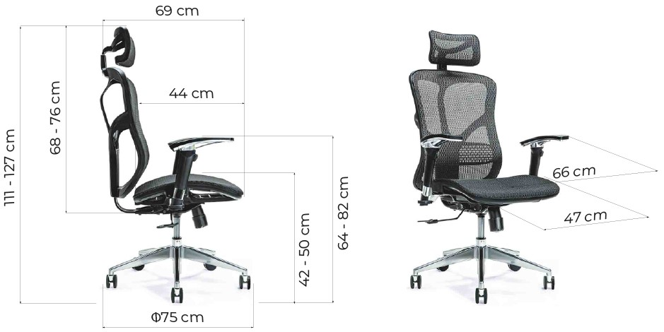 poltrone ergonomiche da ufficio nere dimensioni ergo 500 arrediorg