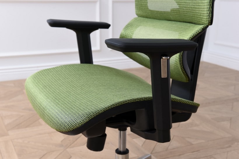 ELECWISH Sedia da ufficio con braccioli ribaltabili sedia ergonomica per computer con supporto lombare verde rotazione a 360° con chiusura a 120° design compatto 