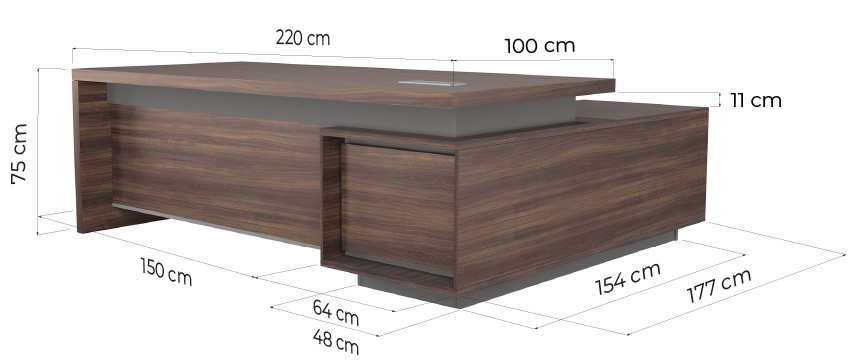 scrivanie direzionali design ufficio moderno color noce scuro