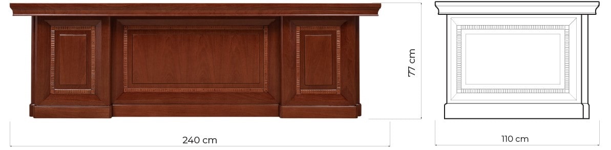 scrivanie in legno per ufficio misure