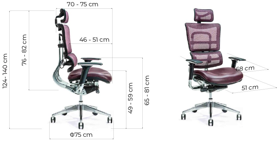 sedia ergonomica basculante regolabile pelle e rete traspirante ERGO 800 Arrediorg