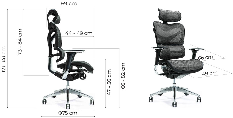 sedie ufficio ergonomiche nere con meccanismo sincrono  ergo 700 arrediorg