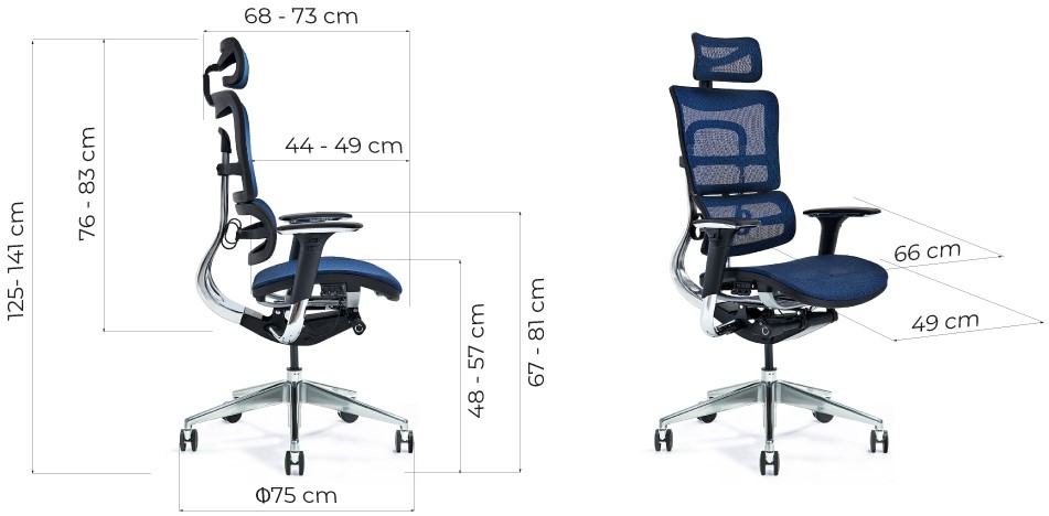 sedie ufficio ergonomiche professionali colore blu ERGO