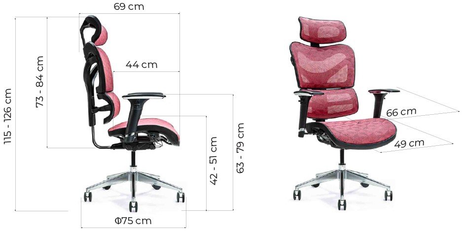 sedie ufficio ergonomiche rosse dimensioni su ruote girevole arrediorg