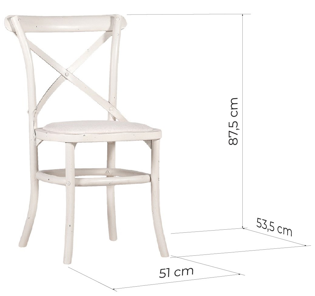 sedie bianche provenzali legno schienale a x