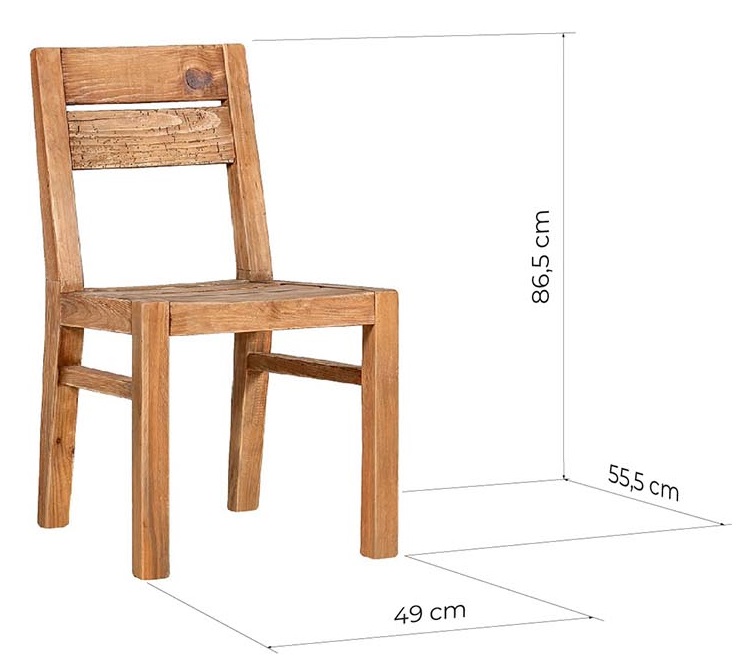 sedie legno rustiche misure