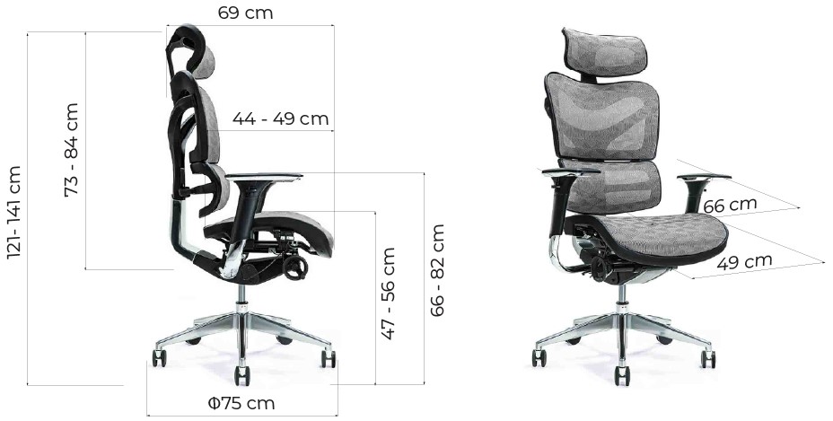 sedie ergonomiche per ufficio misure e dimensioni arrediorg ERGO