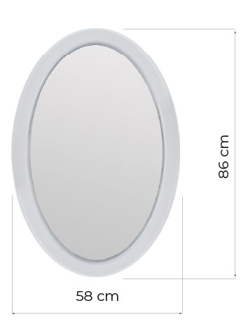 specchio ovale bianco cornice legno misure