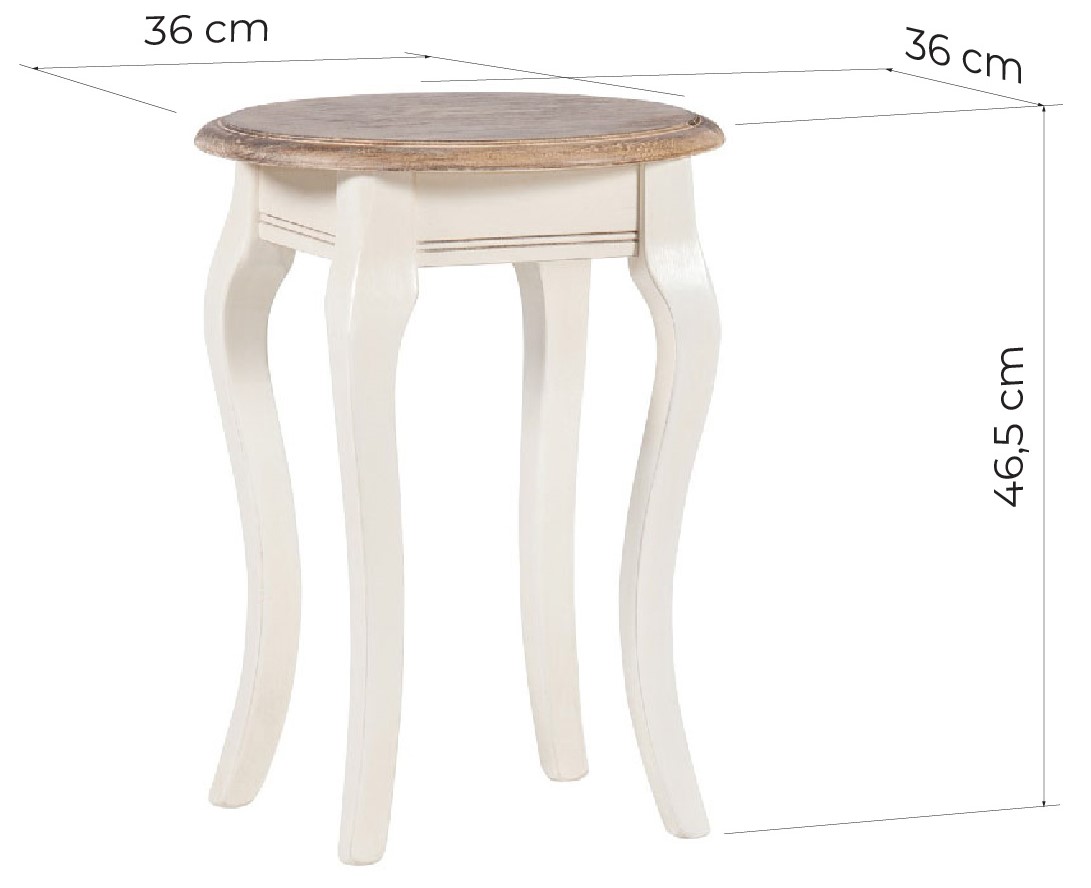 tavolino porta vasi legno bianco forma rotonda stile shabby chic provenzale