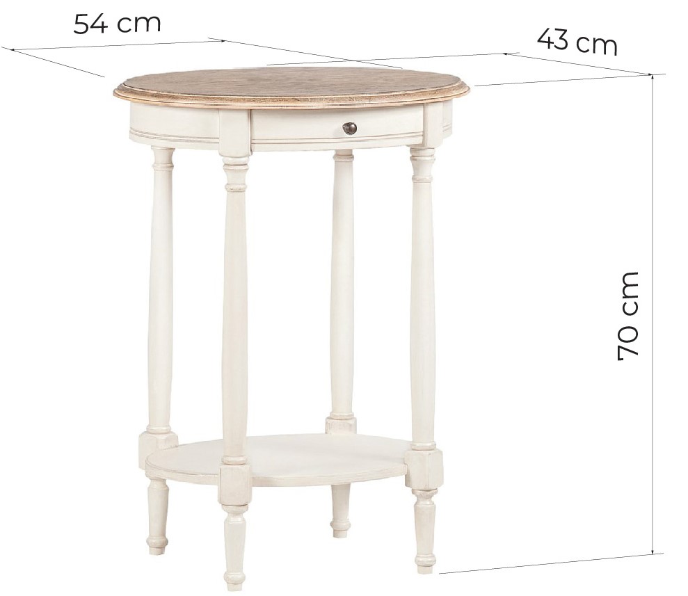 tavolini salotto shabby bianchi in legno, misure