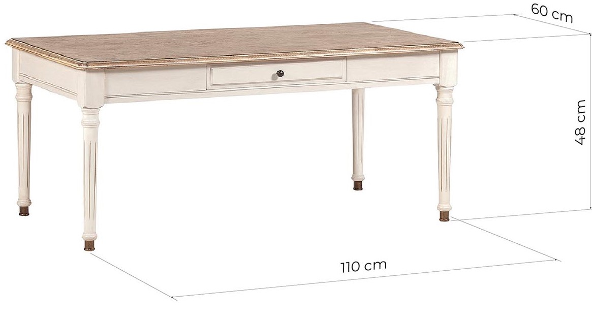tavolino bianco salotto stile shabby chic in legno