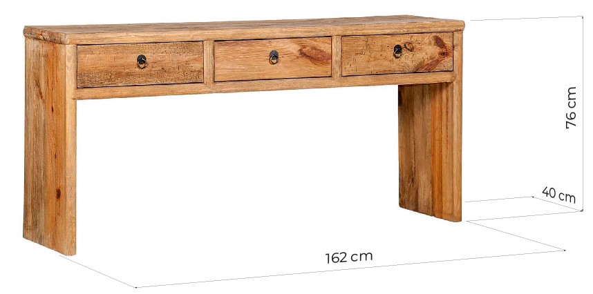 tavolo consolle rustica legno naturale stile vintage arrediorg
