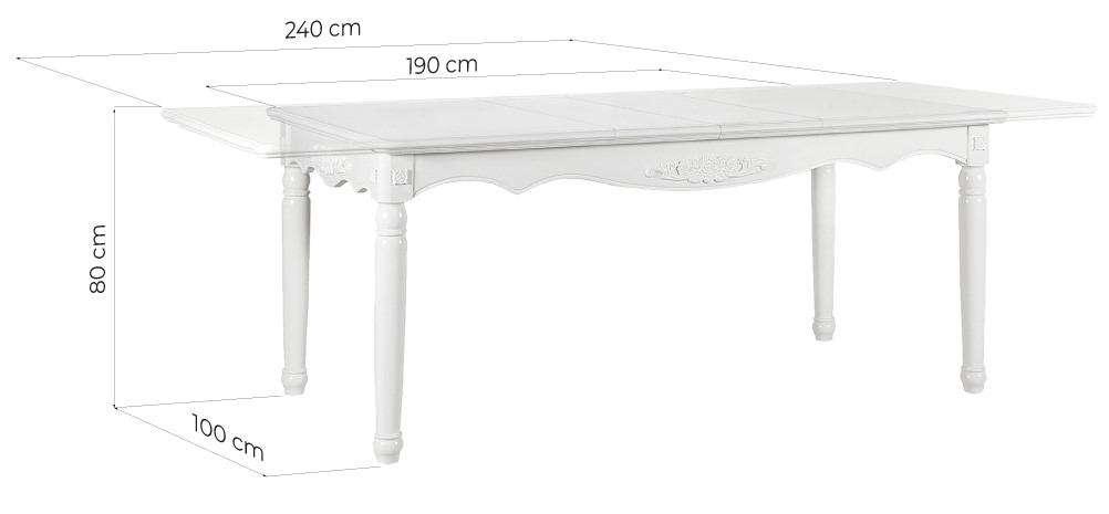 tavolo bianco stile provenzale allungabile misure