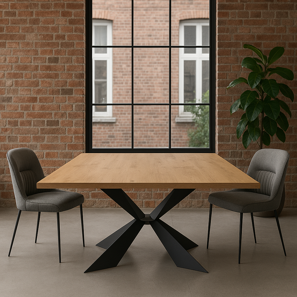 Tavolo moderno allungabile rettangolare Tavolo rettangolare moderno rovere naturale e metallo allungabile