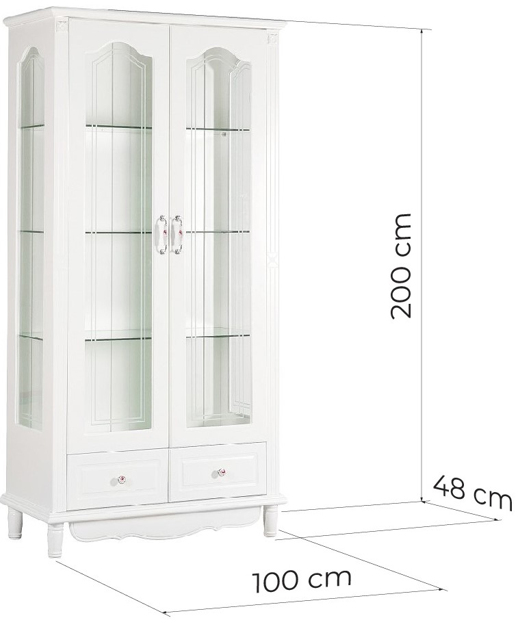 vetrina provenzale bianca due ante vetro stile francese