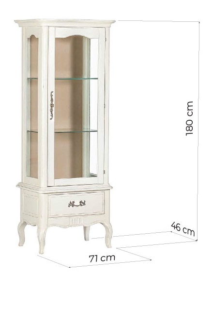vetrina provenzale bianca shabby in legno alta 180 cm